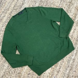 Nautica men’s Vneck long sleeve hunter forest green sweater cotton viscose sz XL